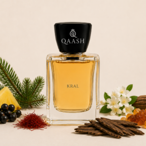 QAASH Kral Essence fragrance bottle with amber and saffron